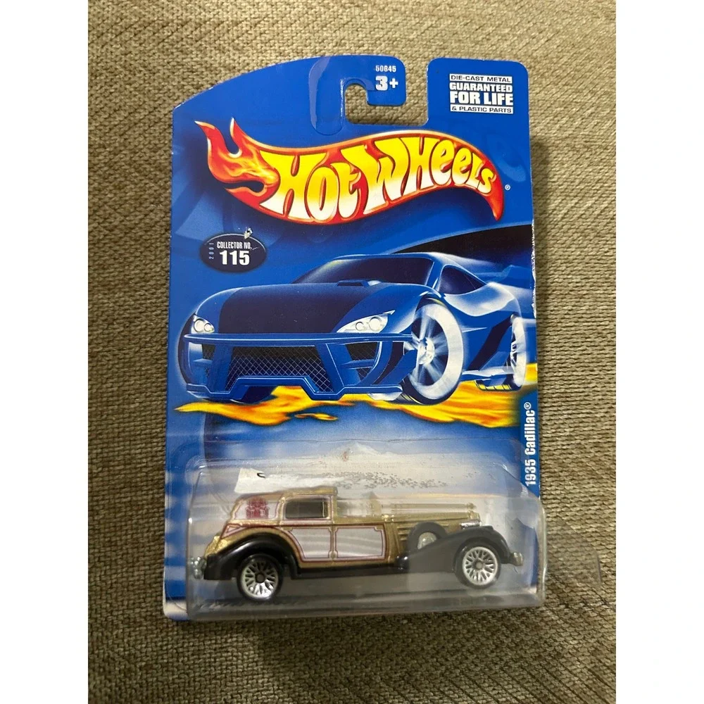 Hot‎ Wheels 1935 Cadillac Gold Black Collector No 115 2001 Diecast Car 50845